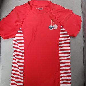 Cat & Jack Girls Rash Guard  Size M 7/8 Red